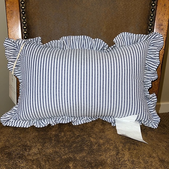 Stylehouse | βIn My Self-Care Eraβ Striped Embroidered Pillow - Picture 5 of 6